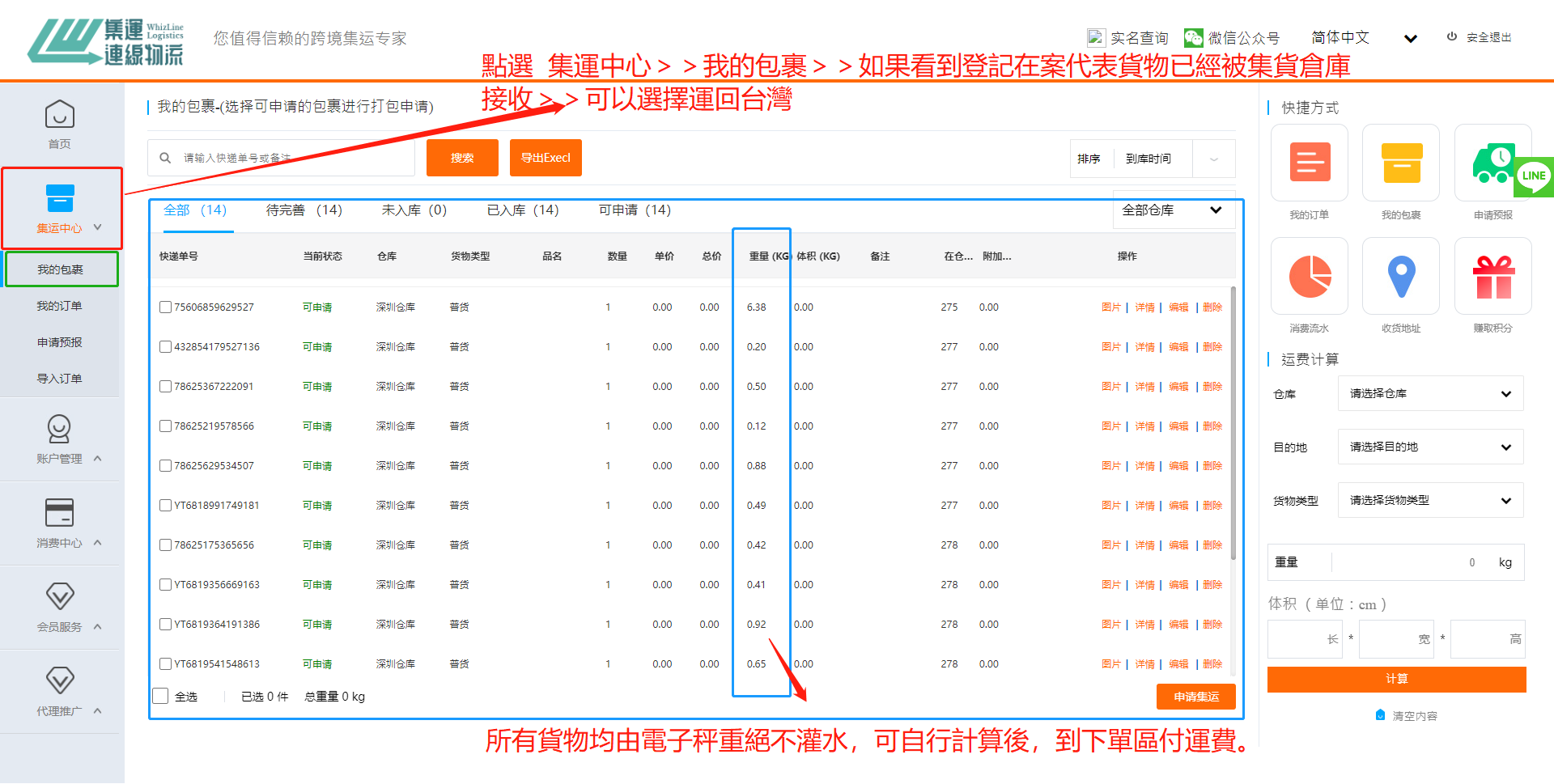 集運—連線物流—跨境全球—中國到台灣—集運流程—了解貨況—準備集運—1920X980